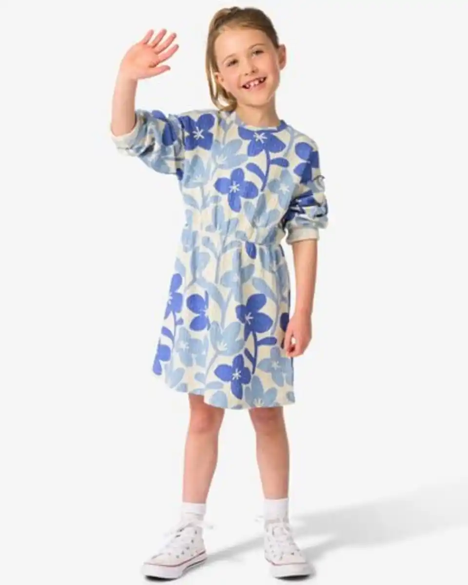 Bild 1 von Kinderkleid mit Blumen blau