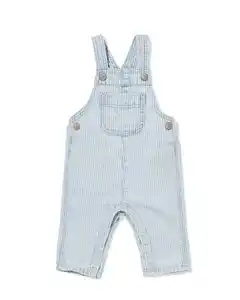 Baby-Latzhose, gestreift jeansfarben