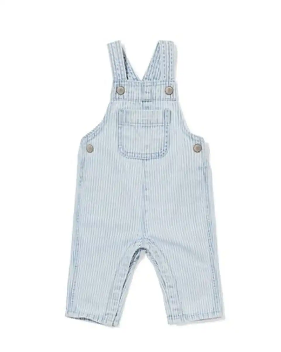 Bild 1 von Baby-Latzhose, gestreift jeansfarben