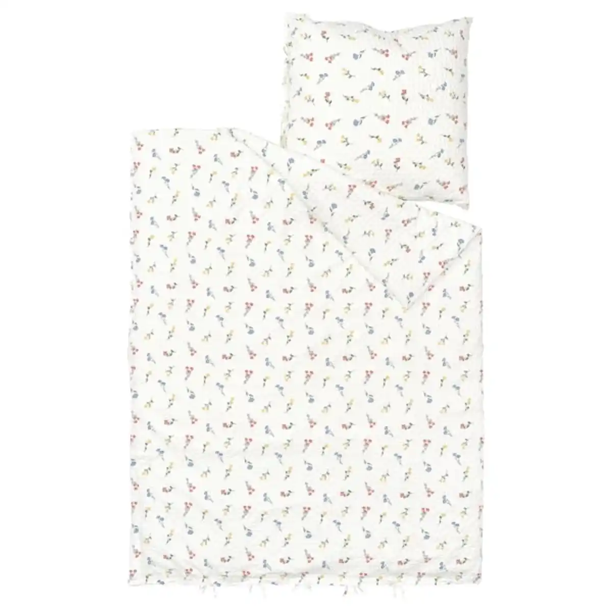 Bild 4 von PILDVÄRGMAL Bettwäsche-Set, 2-teilig, weiß/Blumenmuster, 155x220/80x80 cm