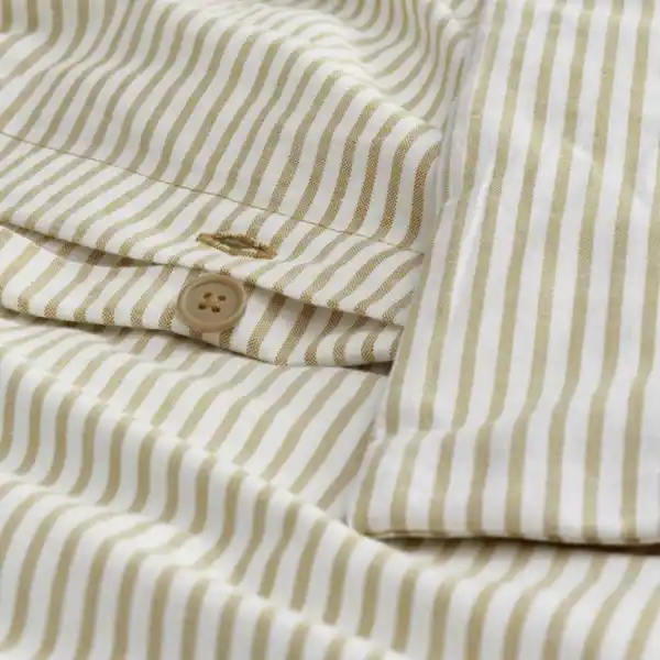 Bild 4 von SOLFIBBLA Bettwäsche-Set, 3-teilig, weiß beige/Streifen, 240x220/80x80 cm