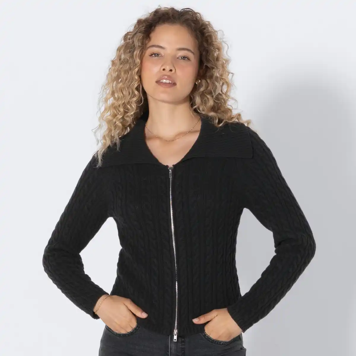 Bild 1 von Damen-Strickjacke mit Umlegekragen