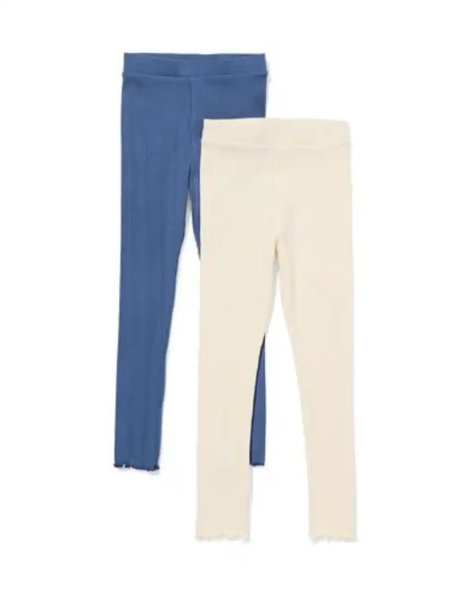Bild 2 von Kinderleggings gerippt, einfarbig – 2 Stück blau