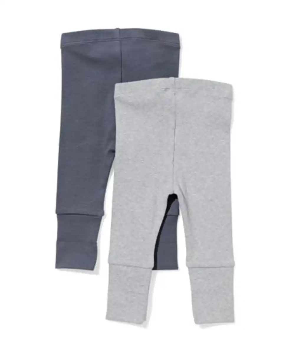 Bild 2 von Mitwachsende Babyleggings mit Rippstruktur – 2 Stück grau