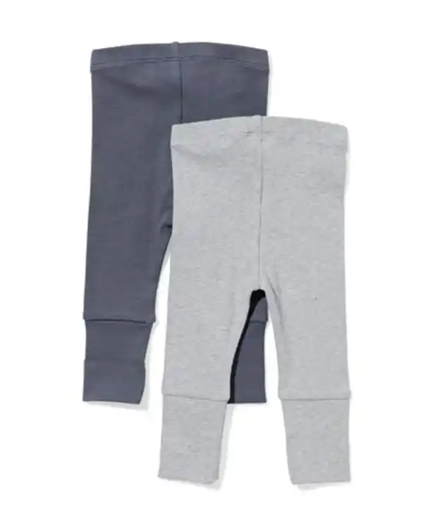 Bild 2 von Mitwachsende Babyleggings mit Rippstruktur – 2 Stück grau