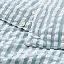 Bild 3 von SMÅNUNNEÖRT Bettwäsche-Set, 2-teilig, dunkel graublau weiß/gestreift, 155x220/80x80 cm