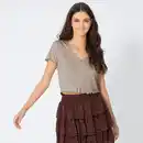 Bild 3 von Damen-T-Shirt mit Knopfleiste