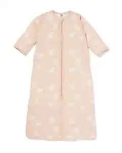 Schlafsack mit abnehmbaren Ärmeln aus Baumwolle, 3,0 TOG, Gänse rosa