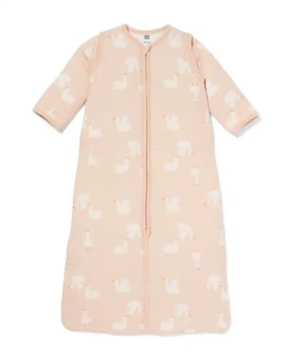 Bild 1 von Schlafsack mit abnehmbaren Ärmeln aus Baumwolle, 3,0 TOG, Gänse rosa