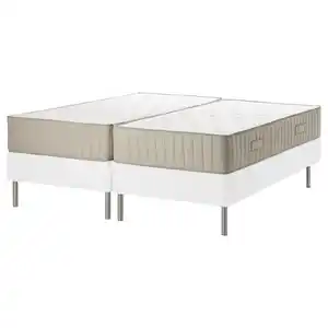 ESPEVÄR/VATNESTRÖM Boxbett, weiß/fest/mittelfest natur, 160x200 cm