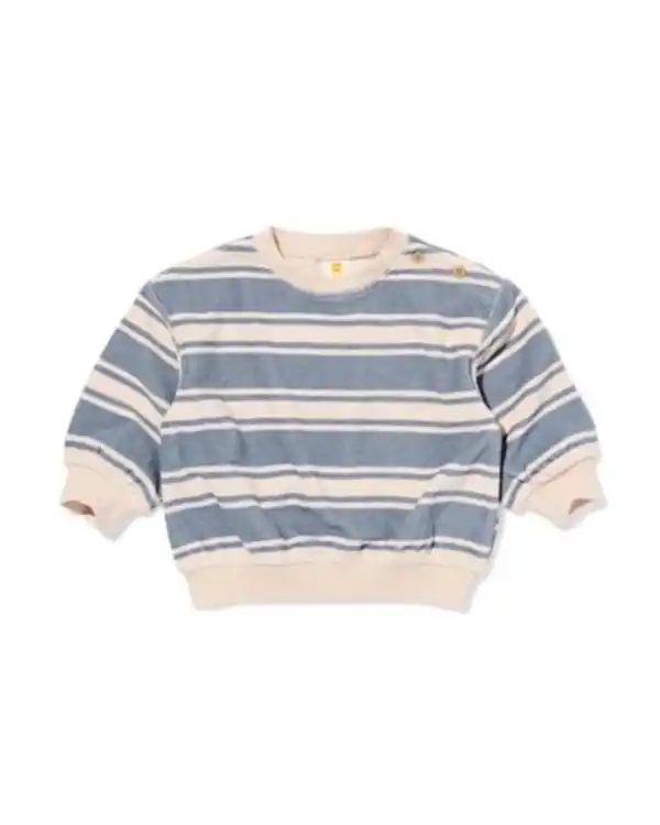 Bild 1 von Baby-Sweatshirt, Frottee, gestreift blau