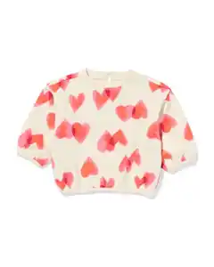 Baby-Sweater mit Herzen ecru
