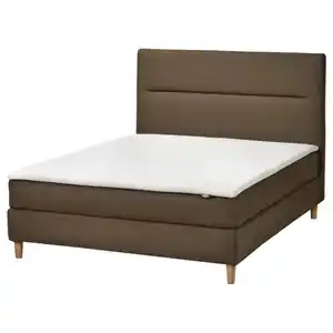 HEMFJÄLLET Boxspringbett, Vesteröy fest/mittelfest/Näsfjället Tonerud dunkel graubraun, 160x200 cm