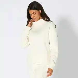 Damen-Homewear-Oberteil mit Zopfstrickmuster