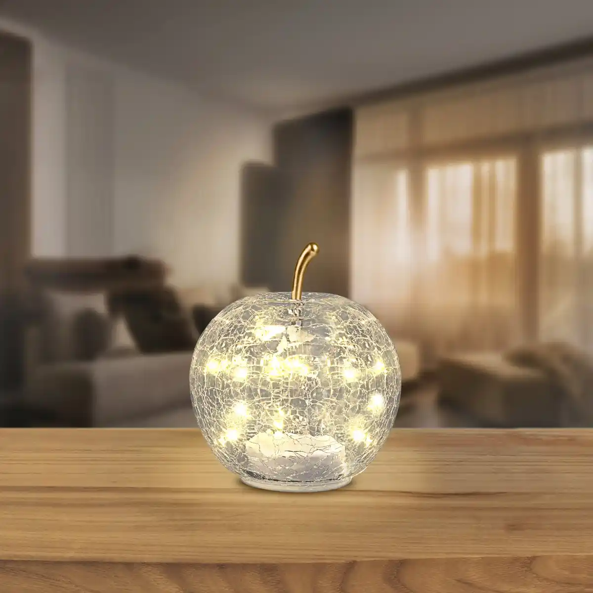 Bild 1 von LED-Glas-Apfel mit Timerfunktion, Ø ca. 14 cm