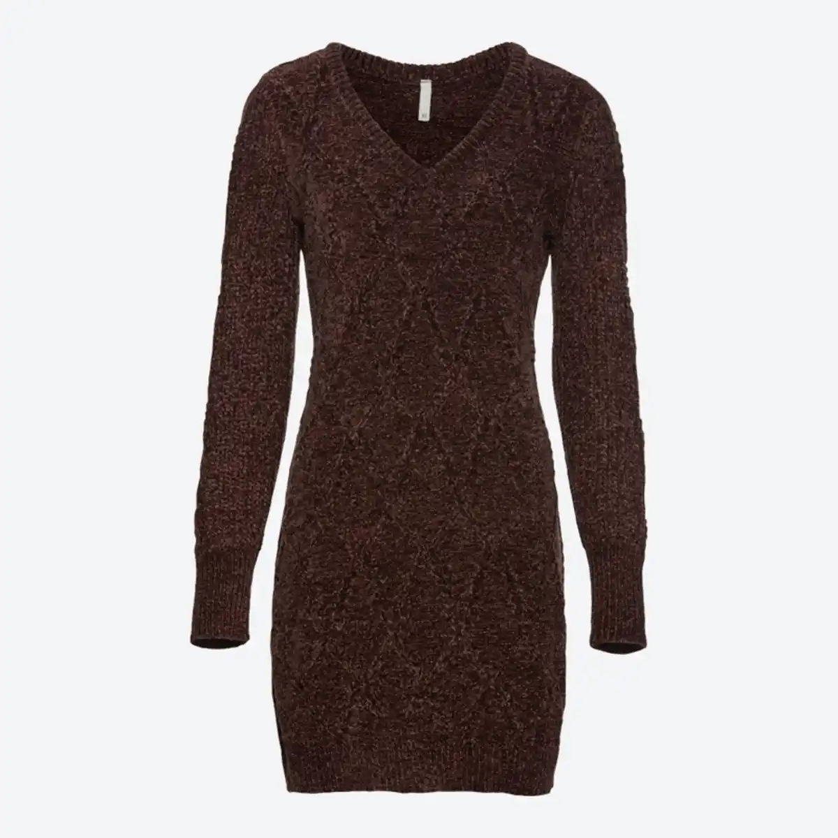 Bild 2 von Damen-Chenille-Strickkleid mit Zopfstickmuster