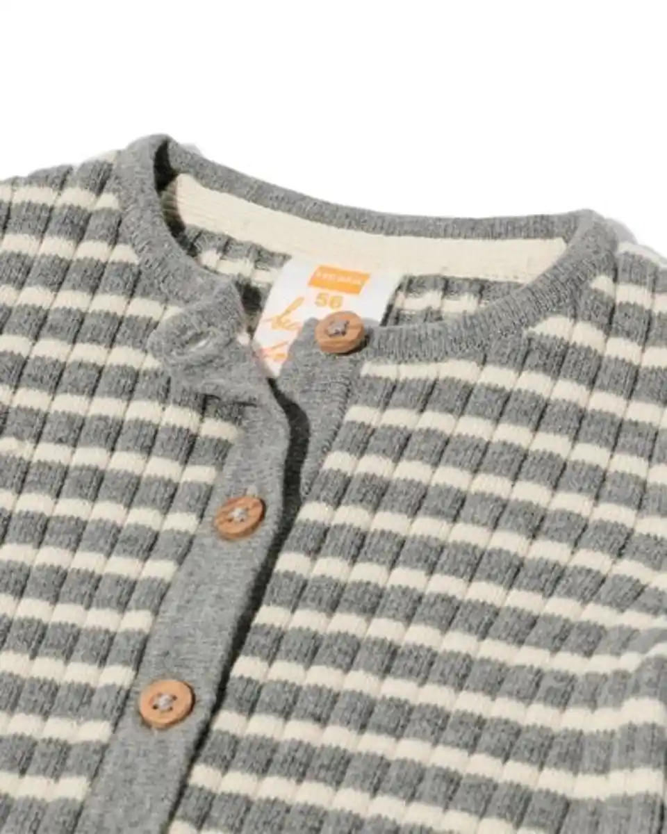 Bild 4 von Newborn-Playsuit gestreift grau