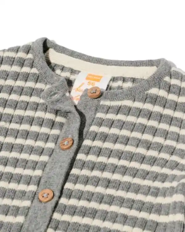 Bild 4 von Newborn-Playsuit gestreift grau