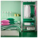 Bild 4 von PORTLAKMÅLLA Bettwäsche-Set, 2-teilig, grün/weiß, 155x220/80x80 cm