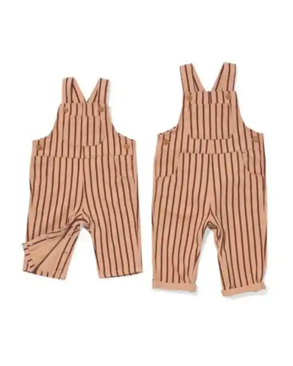 Bild 4 von Baby-Latzhose mit Streifen braun