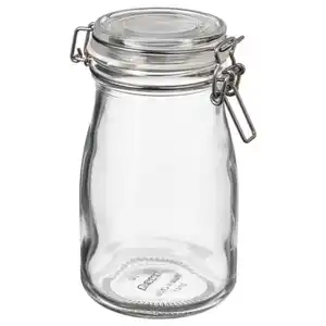 KORKEN Dose mit Deckel flaschenförmig, Klarglas, 0.4 l