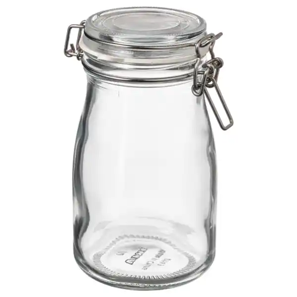 Bild 1 von KORKEN Dose mit Deckel flaschenförmig, Klarglas, 0.4 l