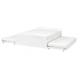 VIHALS Bettgestell mit 2 Unterbetten, weiß/Luröy, 180x200 cm