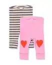 Bild 1 von Mitwachsende Babyleggings gerippt mit Herzen rosa