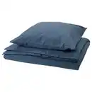 Bild 1 von DOFTAKLEJA Bettwäsche-Set, 2-teilig, dunkelblau/hellbraun, 140x200/80x80 cm