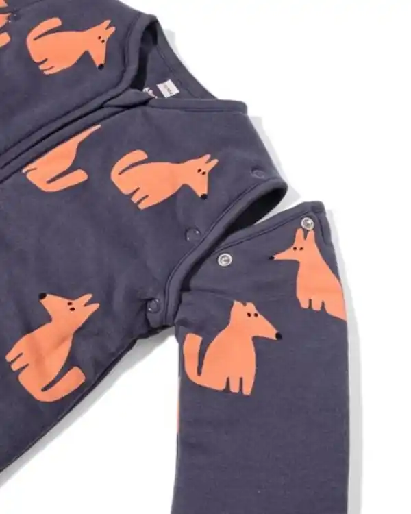 Bild 3 von Schlafsack mit abnehmbaren Ärmeln aus Baumwolle, 3,0 TOG, Hunde anthrazit