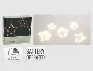 Lichtervorhang LED Warmweiß Sterne 120cm