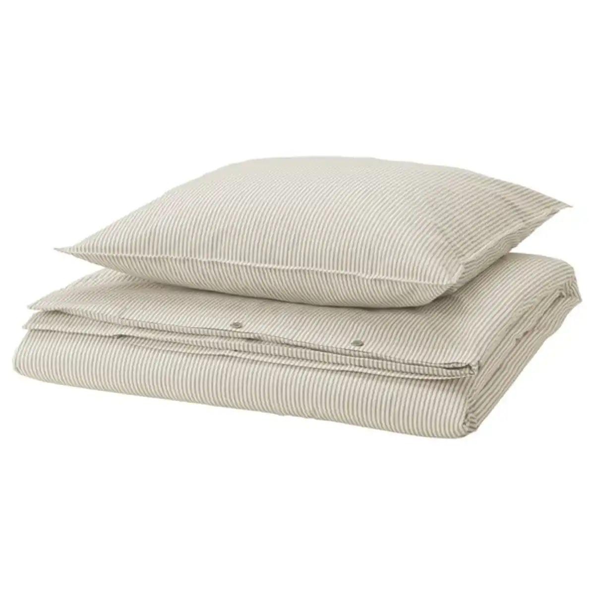 Bild 1 von SOLFIBBLA Bettwäsche-Set, 2-teilig, weiß beige/Streifen, 155x220/80x80 cm