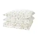Bild 1 von PILDVÄRGMAL Bettwäsche-Set, 3-teilig, weiß/Blumenmuster, 240x220/80x80 cm