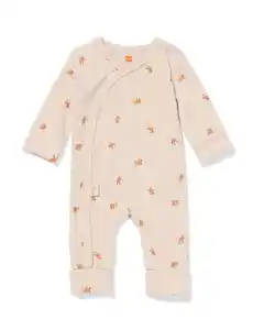 Newborn-Strampler zum Mitwachsen, LENZING™ ECOVERO™, gerippt, Bären ecru