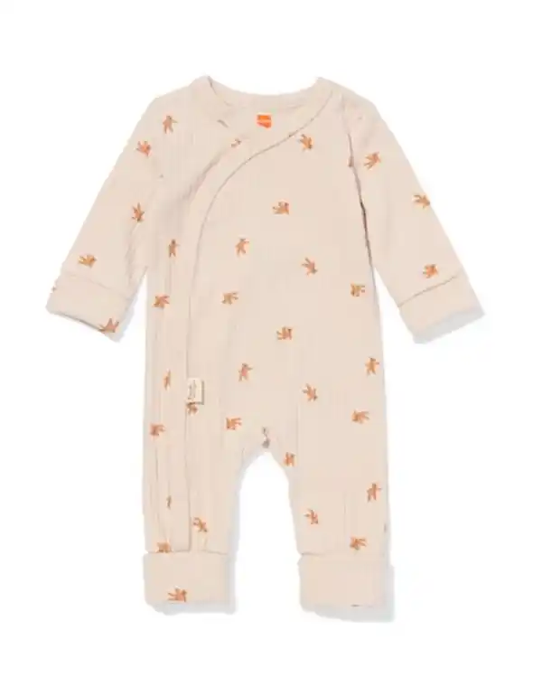 Bild 1 von Newborn-Strampler zum Mitwachsen, LENZING™ ECOVERO™, gerippt, Bären ecru