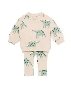 Babykleidung Sweatset, Monster ecru