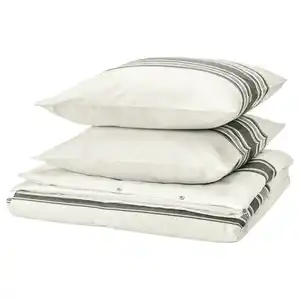 JÄTTEFRÄKEN Bettwäsche-Set, 3-teilig, weiß/dunkelgrau, 240x220/80x80 cm