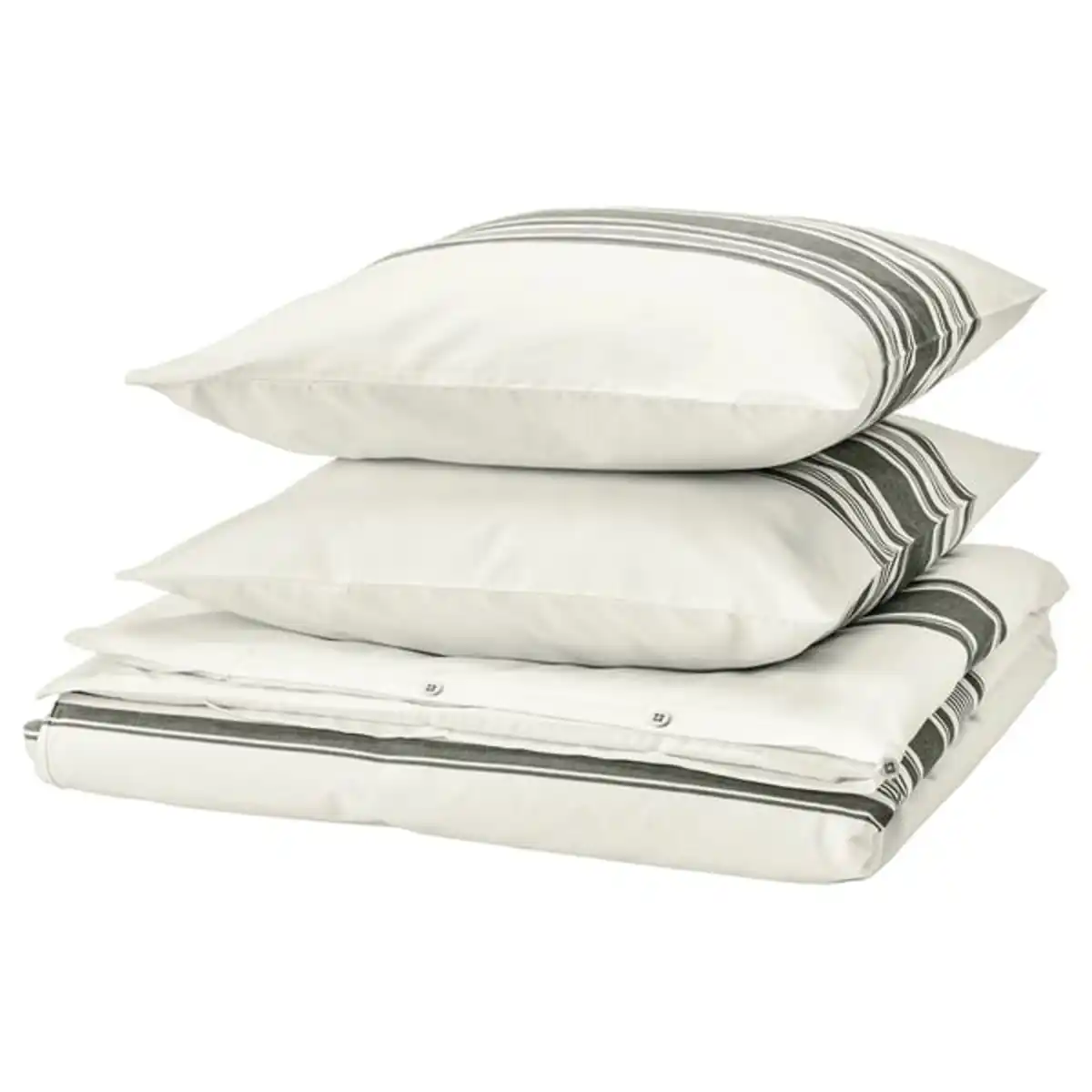 Bild 1 von JÄTTEFRÄKEN Bettwäsche-Set, 3-teilig, weiß/dunkelgrau, 240x220/80x80 cm