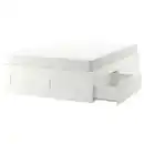 Bild 1 von BRIMNES Bettgestell mit Schubladen, weiß/Leirsund, 140x200 cm