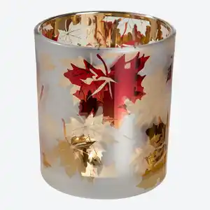 Kerzenglas mit Herbstmotiv