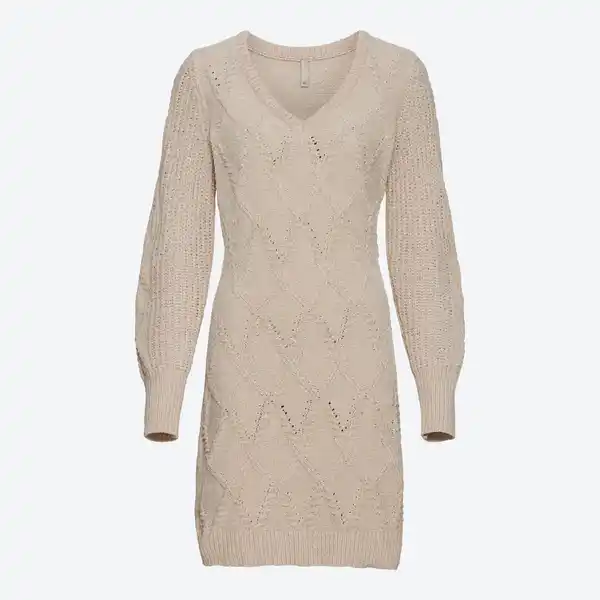 Bild 3 von Damen-Chenille-Strickkleid mit Zopfstickmuster