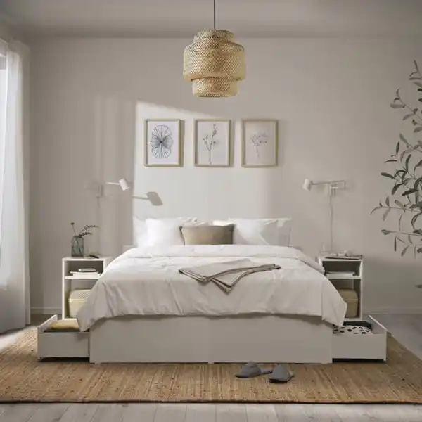 Bild 2 von VIHALS Bettgestell +4 Schubl/Mitba/Fedhzra, weiß/Luröy, 140x200 cm