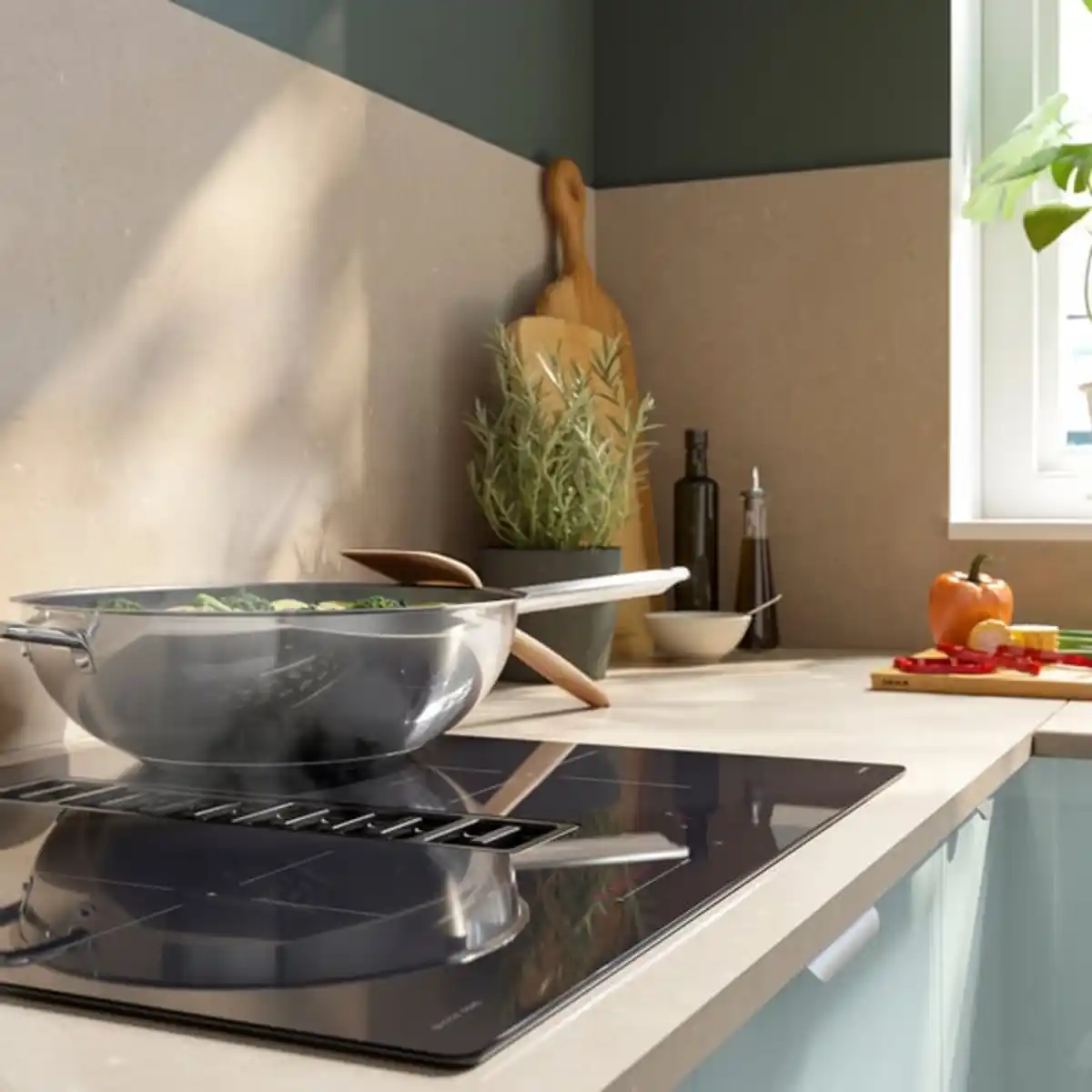 Bild 2 von FÖRDELAKTIG Induktionskochfeld mit Dunstabzug, IKEA 500 schwarz, 60 cm