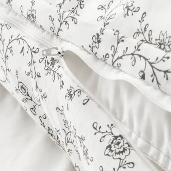 Bild 4 von KOPPARRANKA Bettwäscheset, 2-teilig, weiß/dunkelgrau, 140x200/80x80 cm