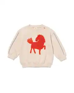 Baby-Sweatshirt Pferd ecru