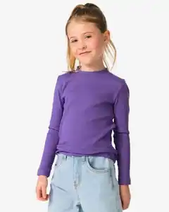 Kindershirt, gerippt dunkellila