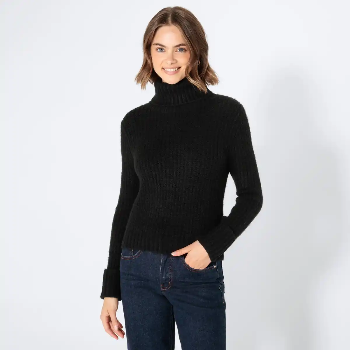 Bild 1 von Damen-Strickpullover mit Rollkragen