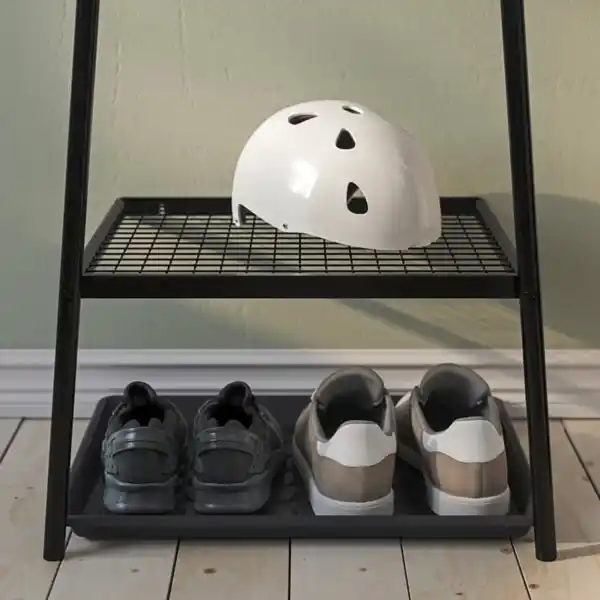 Bild 4 von ÄLGANÄS Garderobenständer + Schuhaufbewahr., schwarz, 46x39x166 cm