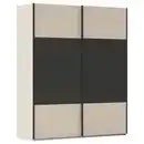 Bild 1 von Novel Schwebetürenschrank, Weiß, Graphit, Holzwerkstoff, 7 Fächer, 162x223x68 cm, Typenauswahl,  umfangreiches Zubehör erhältlich, in verschiedenen Größen und Holzdekoren erhältlich, Schlafzi