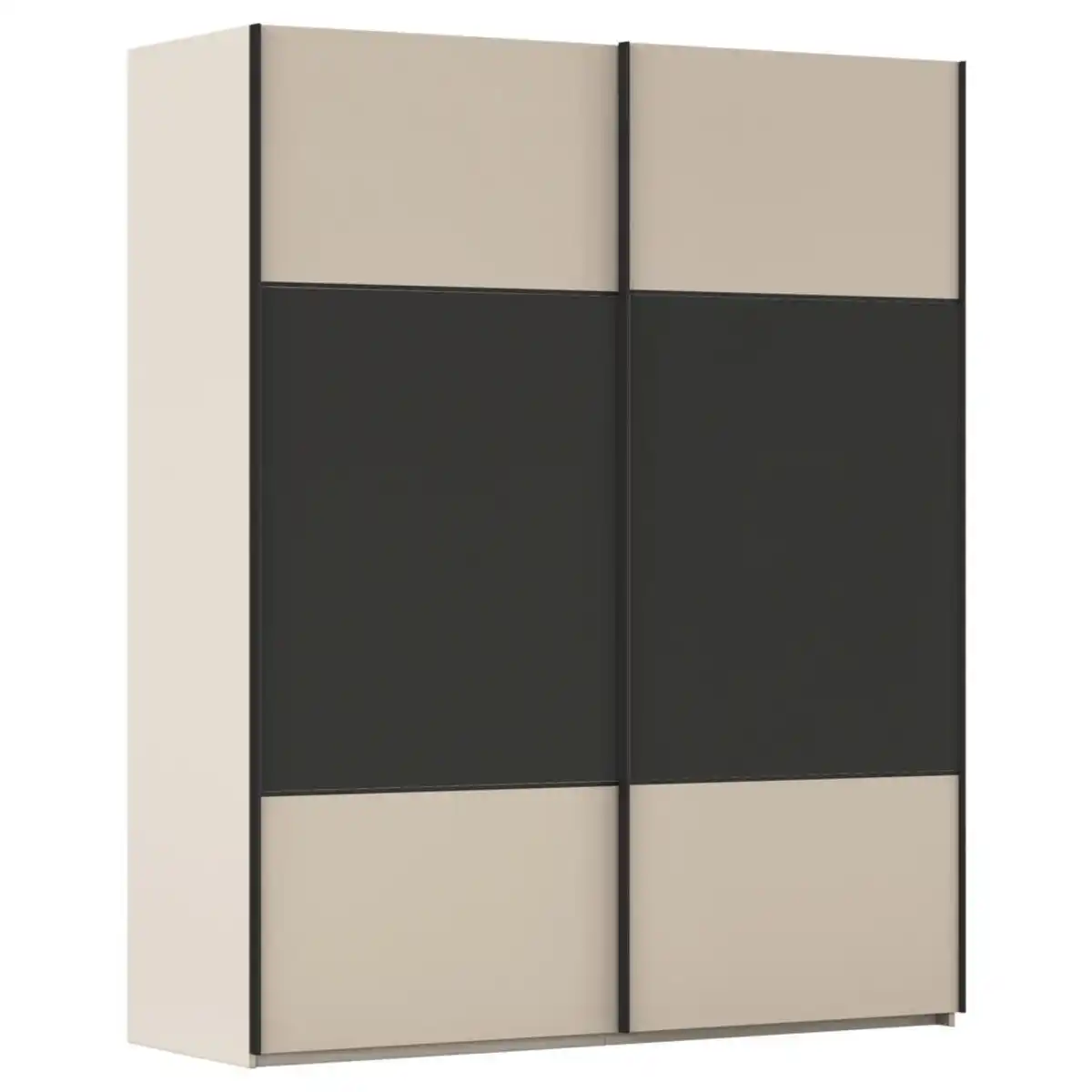 Bild 1 von Novel Schwebetürenschrank, Weiß, Graphit, Holzwerkstoff, 7 Fächer, 162x223x68 cm, Typenauswahl,  umfangreiches Zubehör erhältlich, in verschiedenen Größen und Holzdekoren erhältlich, Schlafzi